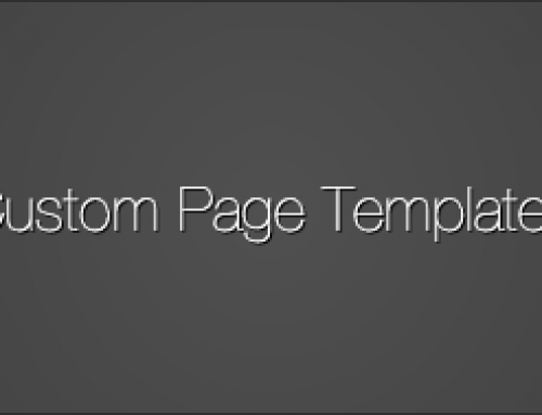 Custom Page Templates – The Very Basics